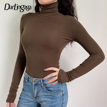 Load image into Gallery viewer, Darlingaga Casual Solid Skinny Turtleneck Long Sleeve Bodysuit Warm
