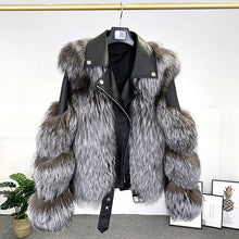 Load image into Gallery viewer, Fashion Real Fox Fur Coats With Genuine Sheepskin Leather Wholeskin Natural