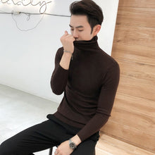 Load image into Gallery viewer, 2019 Winter New Men&#39;s Turtleneck Sweaters Black Sexy Brand Knitted Pullovers Men Solid Color Casual Male Sweater Autumn Knitwear
