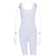 Load image into Gallery viewer, Hugcitar 2020 sleeveless patchwork sexy bodycon playsuit summer
