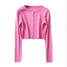 Load image into Gallery viewer, Korean Style O-neck Short Knitted Sweaters Women Thin Cardigan Fashion
