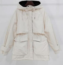 Load image into Gallery viewer, Large Natural Raccoon Fox Fur Hooded Winter Down Coat Women
