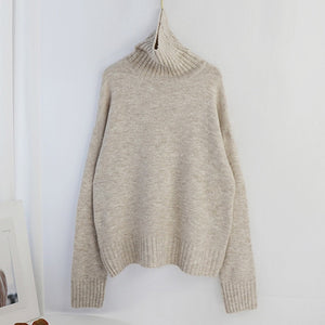 Aachoae Autumn Winter Women Knitted Turtleneck Cashmere Sweater 2020