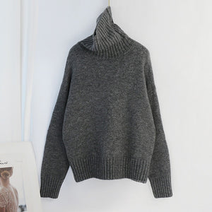 Aachoae Autumn Winter Women Knitted Turtleneck Cashmere Sweater 2020