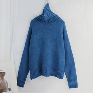 Aachoae Autumn Winter Women Knitted Turtleneck Cashmere Sweater 2020