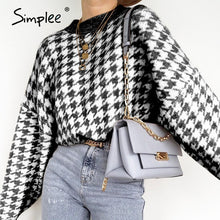 Load image into Gallery viewer, Simplee Women geometric khaki knitted sweater
