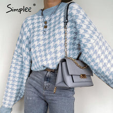 Load image into Gallery viewer, Simplee Women geometric khaki knitted sweater
