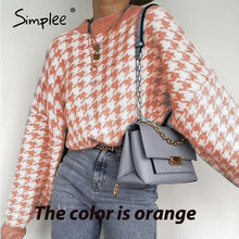 Load image into Gallery viewer, Simplee Women geometric khaki knitted sweater
