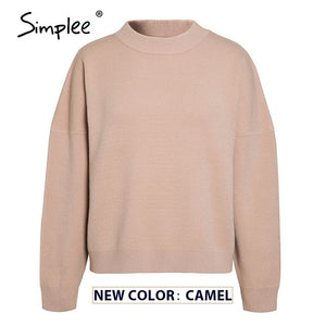 Simplee Women geometric khaki knitted sweater