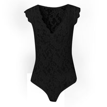 Load image into Gallery viewer, Women Sexy Lace Bodsuit Sleevless V-neck Sheer Mesh Lace Slim

