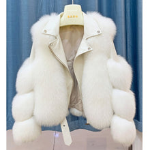 Load image into Gallery viewer, Fashion Real Fox Fur Coats With Genuine Sheepskin Leather Wholeskin Natural
