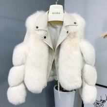 Load image into Gallery viewer, Fashion Real Fox Fur Coats With Genuine Sheepskin Leather Wholeskin Natural
