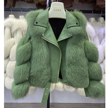 Load image into Gallery viewer, Fashion Real Fox Fur Coats With Genuine Sheepskin Leather Wholeskin Natural
