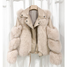 Load image into Gallery viewer, Fashion Real Fox Fur Coats With Genuine Sheepskin Leather Wholeskin Natural
