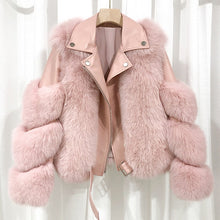 Load image into Gallery viewer, Fashion Real Fox Fur Coats With Genuine Sheepskin Leather Wholeskin Natural
