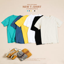 Load image into Gallery viewer, SIMWOOD 2021 Summer New 100% Cotton White Solid T Shirt Men Causal O-neck Basic T-shirt Male High Quality Classical Tops 190449
